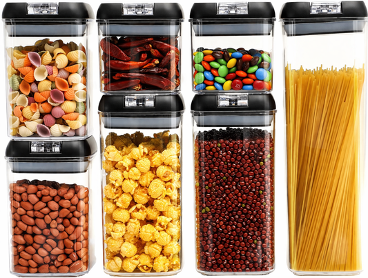 Set 7 Recipiente Plastic Ermetice pentru depozitare alimentelor